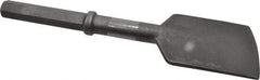 Made in USA - 5" Head Width, 17" OAL, 1-1/4" Shank Diam, Asphalt Cutter Chisel - Hex Drive, Hex Shank, Alloy Steel - Americas Industrial Supply