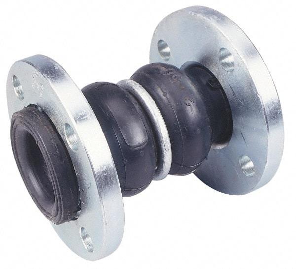 Unisource Mfg. - 6" Pipe, Neoprene Double Arch Pipe Expansion Joint - 9" Long, 1-1/8" Extension, 2" Compression, 225 Max psi, Flanged - Americas Industrial Supply