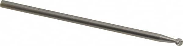 Made in USA - 1/8" Cut Diam, 1/8" Shank Diam, Ball Head Single Cut Burr - Carbide, Radius End, 1/8" LOC, 3" OAL - Americas Industrial Supply
