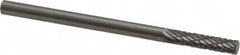 Made in USA - 1/8" Cut Diam, 1/8" Shank Diam, Cylinder Head Double Cut Burr - Carbide, Flat End, 3/16" LOC, 2" OAL - Americas Industrial Supply
