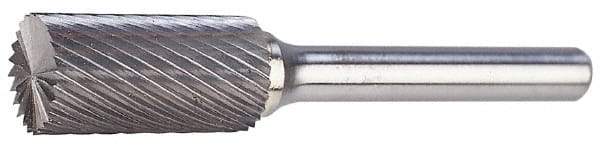 M.A. Ford - 3/16" Cut Diam, 1/4" Shank Diam, Cylinder with End Cut Head Single Cut Burr - Carbide, End Cut End, 5/8" LOC, 2" OAL - Americas Industrial Supply