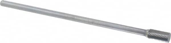 Atrax - 3/8" Cut Diam, 1/4" Shank Diam, Cylinder Head Single Cut Burr - Carbide, Flat End, 3/4" LOC, 6-3/4" OAL - Americas Industrial Supply