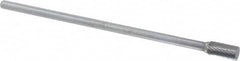 Atrax - 3/8" Cut Diam, 1/4" Shank Diam, Cylinder Head Single Cut Burr - Carbide, Flat End, 3/4" LOC, 6-3/4" OAL - Americas Industrial Supply