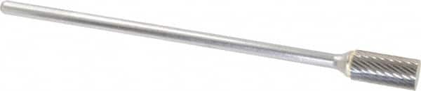Atrax - 1/2" Cut Diam, 1/4" Shank Diam, Cylinder Head Single Cut Burr - Carbide, Flat End, 1" LOC, 7" OAL - Americas Industrial Supply