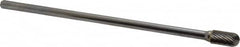 Atrax - 3/8" Cut Diam, 1/4" Shank Diam, Cylinder with Radius Head Single Cut Burr - Carbide, Radius End, 3/4" LOC, 6-3/4" OAL - Americas Industrial Supply