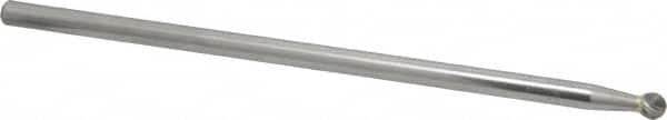 Atrax - 1/4" Cut Diam, 1/4" Shank Diam, Ball Head Single Cut Burr - Carbide, Radius End, 7/32" LOC, 6-7/32" OAL - Americas Industrial Supply