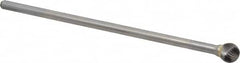 Atrax - 1/2" Cut Diam, 1/4" Shank Diam, Ball Head Single Cut Burr - Carbide, Radius End, 7/16" LOC, 6-7/16" OAL - Americas Industrial Supply