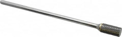 Atrax - 1/2" Cut Diam, 1/4" Shank Diam, Cylinder Head Double Cut Burr - Carbide, Flat End, 1" LOC, 7" OAL - Americas Industrial Supply