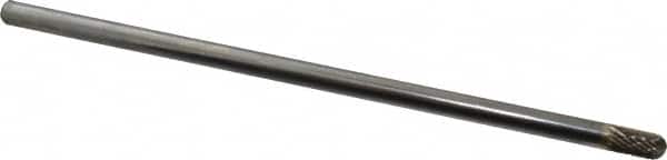 Atrax - 1/4" Cut Diam, 1/4" Shank Diam, Cylinder with Radius Head Double Cut Burr - Carbide, Radius End, 1/2" LOC, 6-1/2" OAL - Americas Industrial Supply