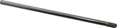 Atrax - 1/4" Cut Diam, 1/4" Shank Diam, Cylinder with Radius Head Double Cut Burr - Carbide, Radius End, 1/2" LOC, 6-1/2" OAL - Americas Industrial Supply