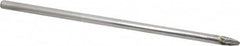 Atrax - 1/4" Cut Diam, 1/4" Shank Diam, Tree with Radius Head Double Cut Burr - Carbide, Radius End, 1/2" LOC, 6-3/4" OAL - Americas Industrial Supply