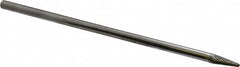 Atrax - 1/4" Cut Diam, 1/4" Shank Diam, Taper Head Double Cut Burr - Carbide, Radius End, 5/8" LOC, 6-5/8" OAL - Americas Industrial Supply