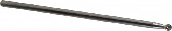 Atrax - 1/4" Cut Diam, 1/4" Shank Diam, Ball Head Double Cut Burr - Carbide, Radius End, 7/32" LOC, 6-7/32" OAL - Americas Industrial Supply