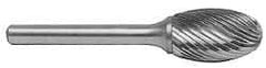 M.A. Ford - 3/16" Cut Diam, 1/8" Shank Diam, Ball Head Single Cut Burr - Carbide, Radius End, 5/32" LOC, 1-1/2" OAL - Americas Industrial Supply