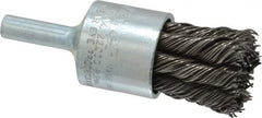 Weiler - 3/4" Brush Diam, Knotted, End Brush - 1/4" Diam Shank, 22,000 Max RPM - Americas Industrial Supply