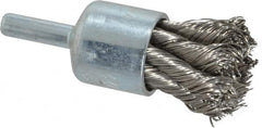 Weiler - 3/4" Brush Diam, Knotted, End Brush - 1/4" Diam Shank, 22,000 Max RPM - Americas Industrial Supply