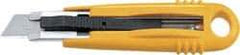 Olfa - Retractable Utility Knife - 2-7/8" Blade, Yellow Plastic/Stainless Steel Handle, 1 Blade Included - Americas Industrial Supply