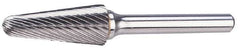 M.A. Ford - 5/16" Cut Diam, 1/4" Shank Diam, Taper Head Double Cut Burr - Carbide, Radius End, 15/16" LOC, 3" OAL - Americas Industrial Supply