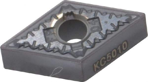 Kennametal - DNMG331 FP Grade KC5010 Carbide Turning Insert - TiAlN Finish, 55° Diamond, 3/8" Inscr Circle, 3/16" Thick, 1/64" Corner Radius - Americas Industrial Supply