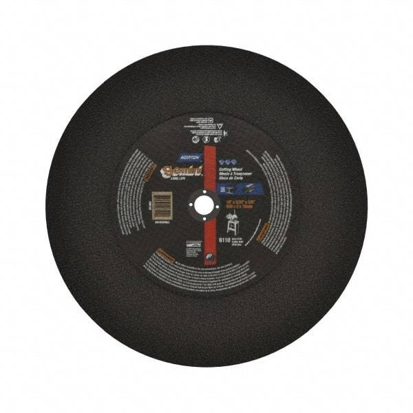 Norton - 10" Aluminum Oxide Cutoff Wheel - 3/32" Thick, 5/8" Arbor, 6,110 Max RPM, Use with Stationary Tools - Americas Industrial Supply