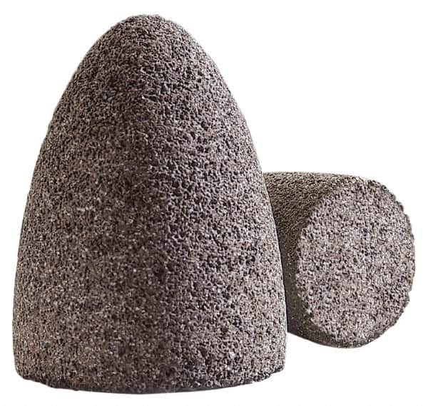 Norton - Type 18, 2" Max Diam, 3" Head Thickness, 24 Grit Square Tip Plug - Aluminum Oxide, Very Coarse Grade, 5/8-11 Shank Thread - Americas Industrial Supply