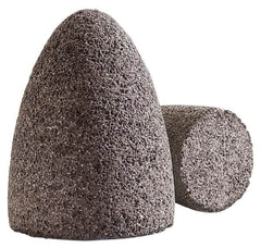 Norton - Type 18, 2" Max Diam, 4" Head Thickness, 24 Grit Square Tip Plug - Aluminum Oxide, Very Coarse Grade, 5/8-11 Shank Thread - Americas Industrial Supply