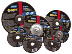 Norton - 24 Grit, 6" Wheel Diam, 1/8" Wheel Thickness, 7/8" Arbor Hole, Type 27 Depressed Center Wheel - Aluminum Oxide, 10,185 Max RPM, Compatible with Angle Grinder - Americas Industrial Supply