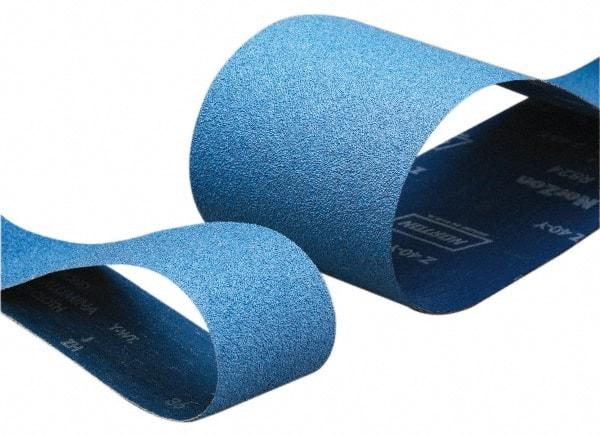 Norton - 2-1/2" Wide x 48" OAL, 36 Grit, Zirconia Alumina Abrasive Belt - Zirconia Alumina, Very Coarse, Coated, Y Weighted Cloth Backing, Series R821 - Americas Industrial Supply
