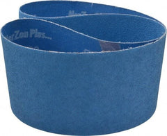 Norton - 4" Wide x 36" OAL, 60 Grit, Zirconia Alumina Abrasive Belt - Zirconia Alumina, Medium, Coated, X Weighted Cloth Backing, Series R823 - Americas Industrial Supply