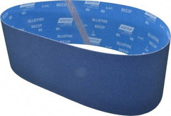 Norton - 6" Wide x 48" OAL, 80 Grit, Zirconia Alumina Abrasive Belt - Zirconia Alumina, Medium, Coated, X Weighted Cloth Backing, Series R823 - Americas Industrial Supply