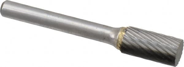 Atrax - 3/8" Cut Diam, 6mm Shank Diam, Cylinder Head Single Cut Burr - Carbide, Flat End, 3/4" LOC, 2-1/2" OAL - Americas Industrial Supply