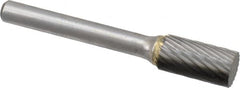 Atrax - 3/8" Cut Diam, 6mm Shank Diam, Cylinder Head Single Cut Burr - Carbide, Flat End, 3/4" LOC, 2-1/2" OAL - Americas Industrial Supply