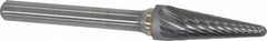 Made in USA - 3/8" Cut Diam, 6mm Shank Diam, Cone Head Single Cut Burr - Carbide, 1-1/16" LOC, 2-13/16" OAL - Americas Industrial Supply