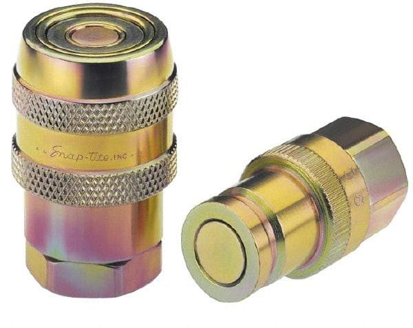 Parker - 3/8 Thread Stainless Steel Hydraulic Hose Valved Coupler - 5,000 psi, 12 GPM - Americas Industrial Supply