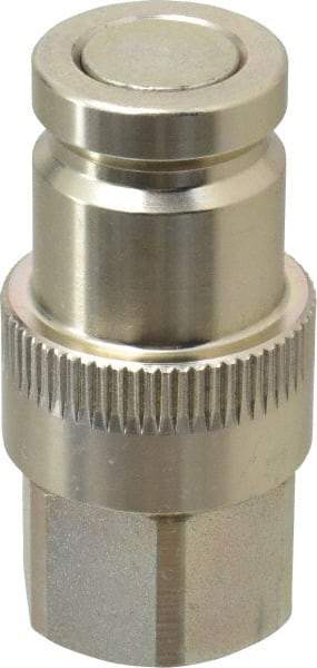 Parker - 3/8 Thread Steel Hydraulic Hose Valved Coupler - 10,000 psi, 12 GPM - Americas Industrial Supply