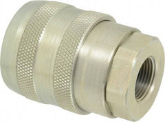 Parker - 3/4 Thread Steel Hydraulic Hose Valved Coupler - 7,500 psi, 40 GPM - Americas Industrial Supply