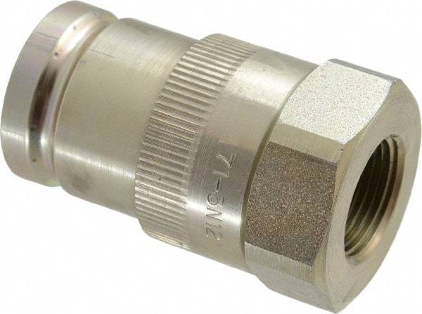 Parker - 3/4 Thread Steel Hydraulic Hose Valved Coupler - 7,500 psi, 40 GPM - Americas Industrial Supply