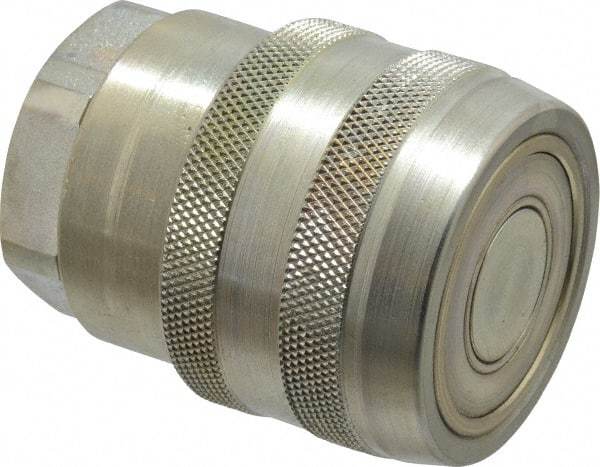 Parker - 1 Thread Steel Hydraulic Hose Valved Coupler - 7,500 psi, 90 GPM - Americas Industrial Supply