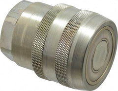 Parker - 1 Thread Steel Hydraulic Hose Valved Coupler - 7,500 psi, 90 GPM - Americas Industrial Supply
