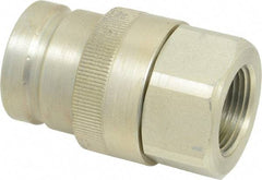 Parker - 1 Thread Steel Hydraulic Hose Valved Coupler - 7,500 psi, 90 GPM - Americas Industrial Supply