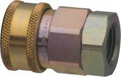 Parker - 2 Thread Stainless Steel Hydraulic Hose Valved Coupler - 500 psi, 400 GPM - Americas Industrial Supply