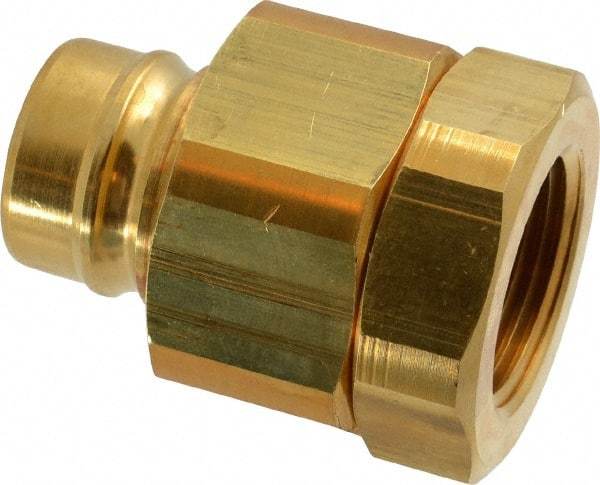 Parker - 1 Thread Brass Hydraulic Hose Valved Coupler - 1,750 psi, 80 GPM - Americas Industrial Supply