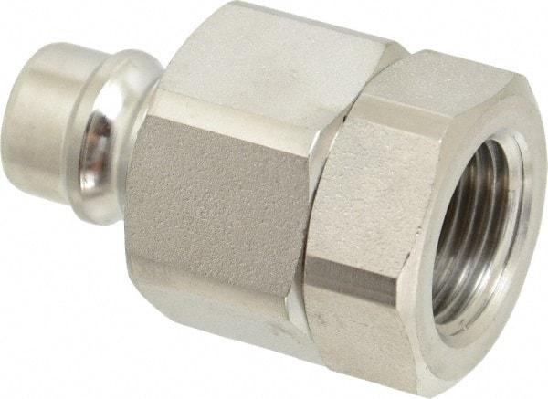 Parker - 1/2 Thread Stainless Steel Hydraulic Hose Valved Coupler - 3,750 psi, 30 GPM - Americas Industrial Supply