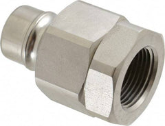 Parker - 3/4 Thread Stainless Steel Hydraulic Hose Valved Coupler - 2,000 psi, 52 GPM - Americas Industrial Supply