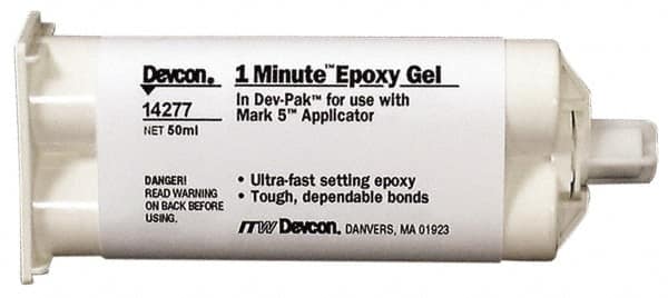 Devcon - 50 mL Cartridge Two Part Epoxy - 45 sec Working Time, 1,600 psi Shear Strength - Americas Industrial Supply