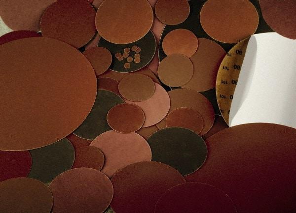 Made in USA - 3/4" Diam, 36 Grit Aluminum Oxide Adhesive PSA Disc - Very Coarse Grade, X Weighted Cloth Backing, For Low Speed Dual-Action Sanders, Random Orbital Sanders - Americas Industrial Supply