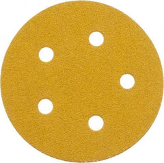 Made in USA - 5" Diam, 60 Grit, Aluminum Oxide Hook & Loop Disc - Medium Grade, Coated, E Weight Paper Backing, - Americas Industrial Supply