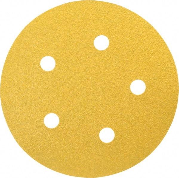 Made in USA - 5" Diam, 80 Grit, Aluminum Oxide Hook & Loop Disc - Medium Grade, Coated, C Weight Paper Backing, - Americas Industrial Supply