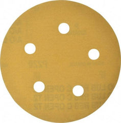 Made in USA - 5" Diam, 220 Grit, Aluminum Oxide Hook & Loop Disc - Very Fine Grade, Coated, C Weight Paper Backing, - Americas Industrial Supply