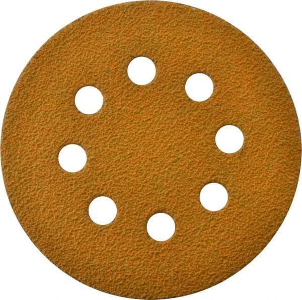 Made in USA - 5" Diam, 40 Grit, Aluminum Oxide Hook & Loop Disc - Coarse Grade, Coated, E Weight Paper Backing, - Americas Industrial Supply